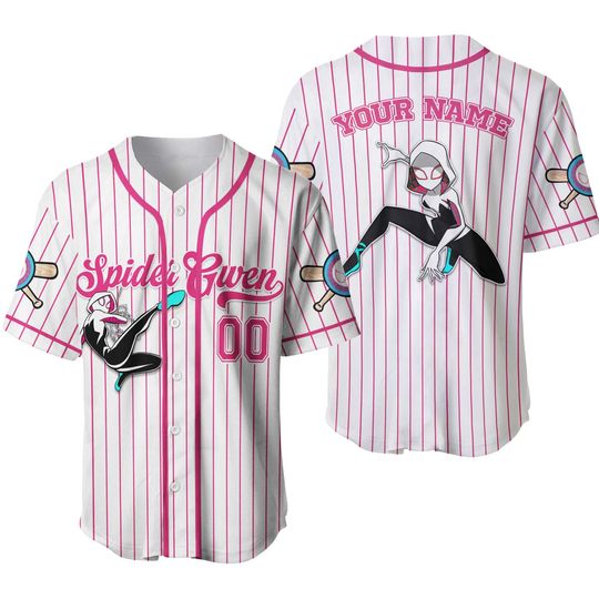 Custom Disney Spiderman Spiderverse SpiderGwen Baseball Jersey