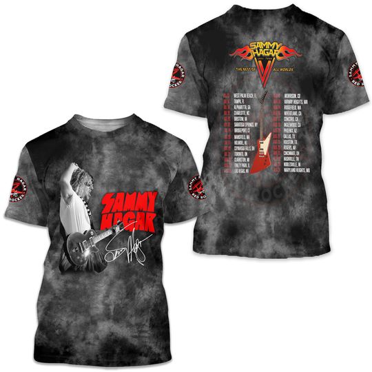 Sammy Hagar 2024 Tour Polyester Tshirt, The Best Of All World 3D T-Shirt, Music Concert 2024 Shirt, Gifs For Fan