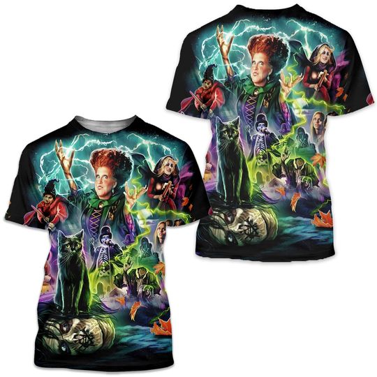 Sanderson Sisters All Over Print Shirt, Hocus Pocus Halloween 3D Adult Kid T-shirt