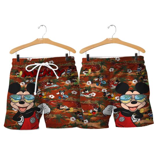 Mickey Mouse Shorts, Disney Mickey Beach Shorts, Disney Sunglasses Men Shorts