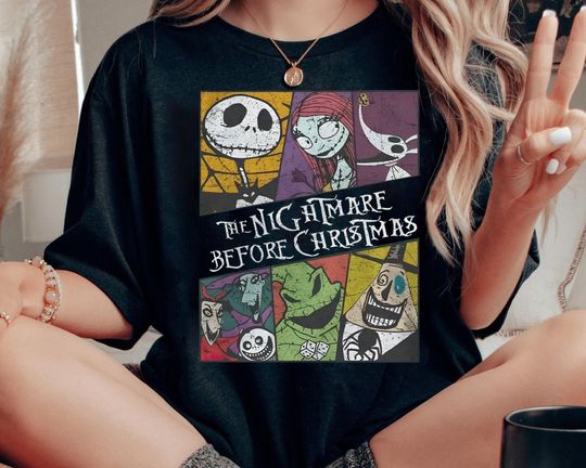 Vintage The Nightmare Before Christmas Shirt | Jack And Sally Oogie Boogie T-shirt | Lock Shock Barrel Tee Disneyland Trip | Spooky Season