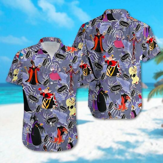 Villains Halloween Hawaiian Shirt, Jafar Horror Character Button Down Short Sleeve Hawaiians, Halloween Party Gift