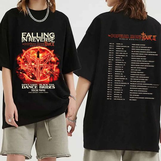 Falling in Reverse - Popular Monstour II 2024 Shirt, Falling in Reverse Band Fan Shirt, Falling in Reverse 2024 Shirt, Popular Monstour II