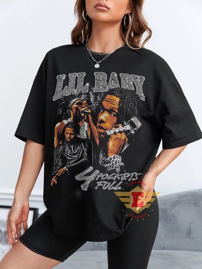 Vintage Style Lil Baby T shirt, Lil baby shirt,  Rap Tees, Hip Hop, Retro Gift