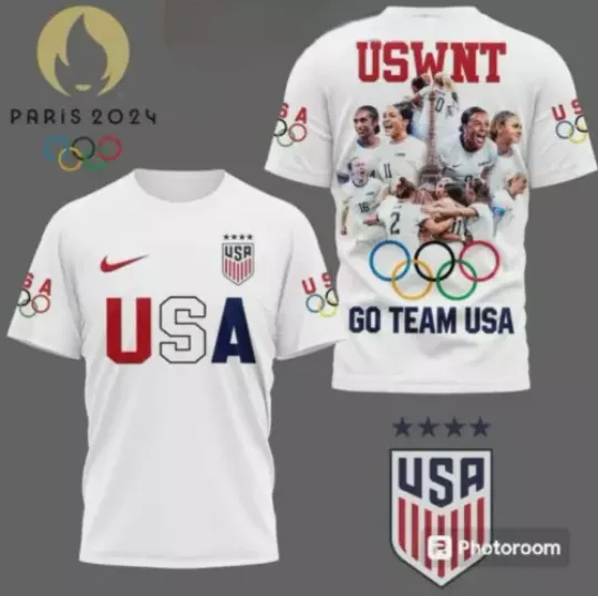 HOT Olympic Paris 2024 US Womens National Team 3D TShirt | Olympic Support Shirt | Team USA Olympic 2024 Shirt