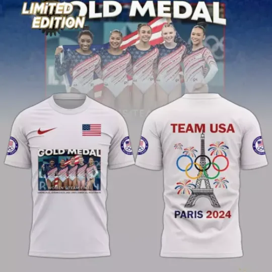 USA Team Gymnastics Olympic Paris 2024 Won The Gold Medal 3D T-Shirt | Olympic Support Shirt | Team USA Olympic 2024 Shirt