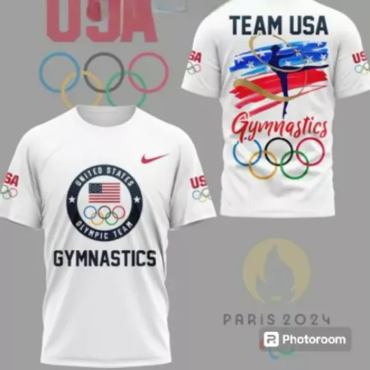 Olympic Paris 2024 US Gymnastics Go Team PRINT 3D TShirt | Olympic Support Shirt | Team USA Olympic 2024 Shirt