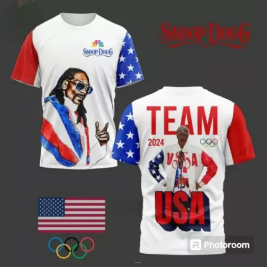 Snoop Dogg x USA Team Olympic 2024 3D T-Shirt | Olympic Support Shirt | Team USA Olympic 2024 Shirt