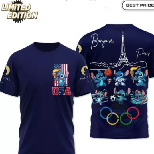 Stitch Olympic Paris 2024 Team USA Shirt | Olympic Support Shirt | Team USA Olympic 2024 Shirt