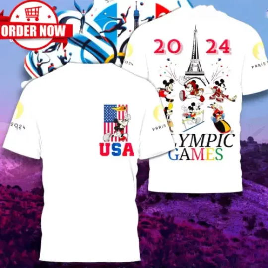 2024  Olympic Game Paris 2024 3D T- Shirt | Olympic Support Shirt | Team USA Olympic 2024 Shirt