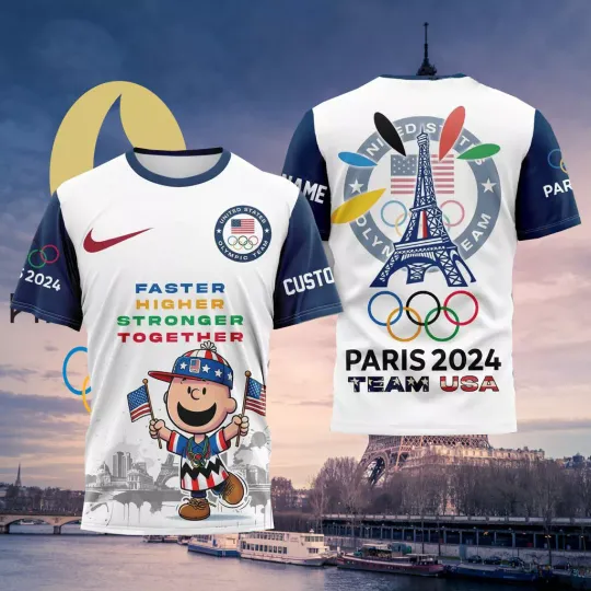 Olympic Paris 2024 United States Team Together 3D T- Shirt | Olympic Support Shirt | Team USA Olympic 2024 Shirt