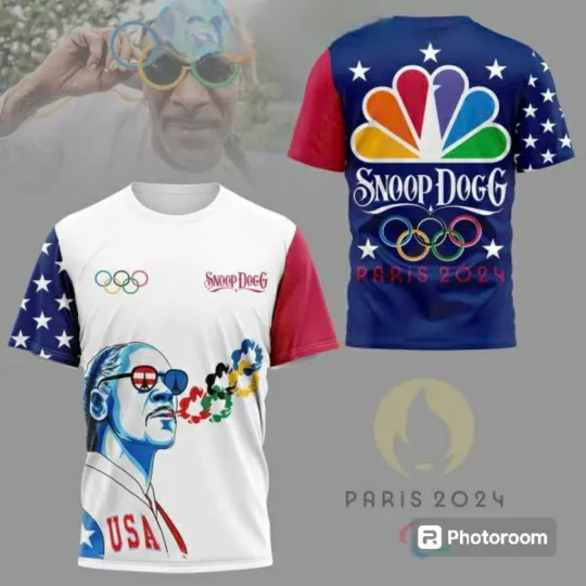 2024 Olympic Snoop Dogg Rapper PRINT 3D T- Shirt | Olympic Support Shirt | Team USA Olympic 2024 Shirt