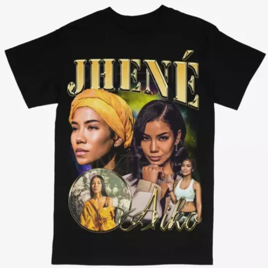 Jhene Aiko R&B Singer Rap Style Tee Black Crew T-Shirt
