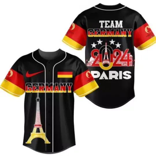 Team Germany Olympic Paris 2024 Baseball Jersey Unisex Shirt For Men Women