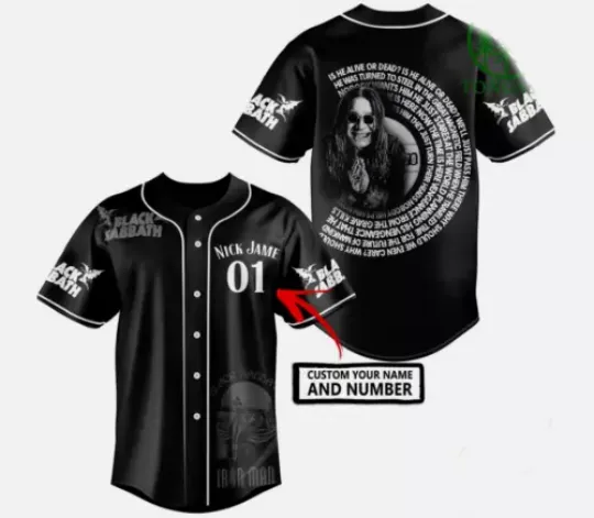 Custom Name Number Black Sabbath Baseball Jersey 3D All Sizes