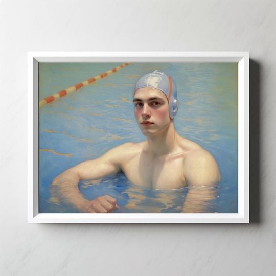 Swimmer Art Print Inspired by 2024 Paris Olympics | Gift for Swimmer Artwork for Olympic Swimming Fan or Water Polo Fan