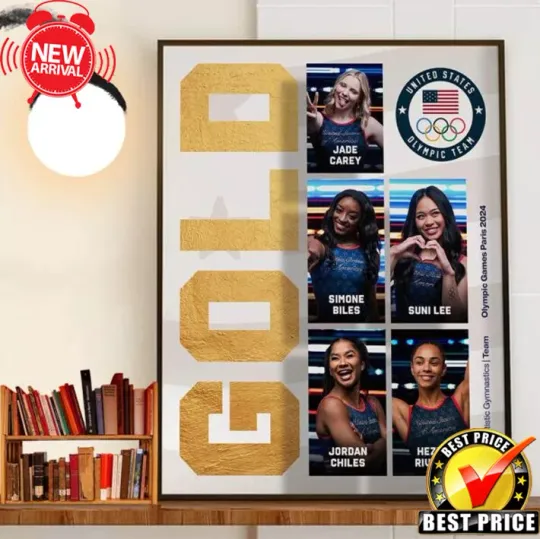 The USA WomensArtisticGymnastics Team Gold Medal Once Again Olympics 2024 Poster