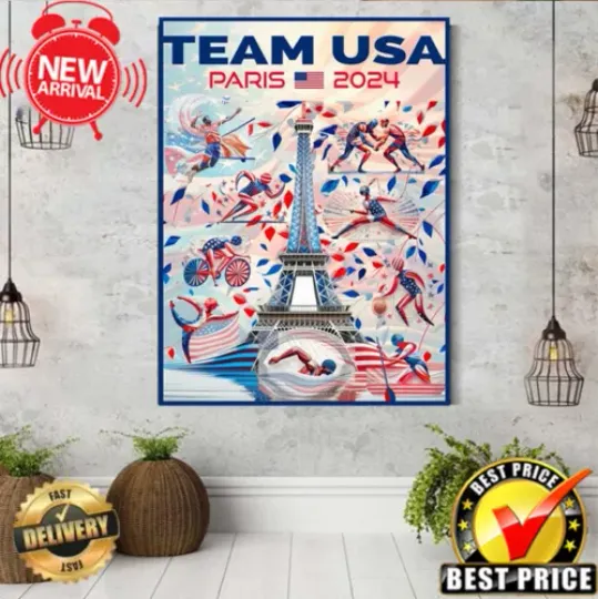 Limited Edition!!_ Paris 2024 Team USA, Best Gift Fans Poster  No-Framed