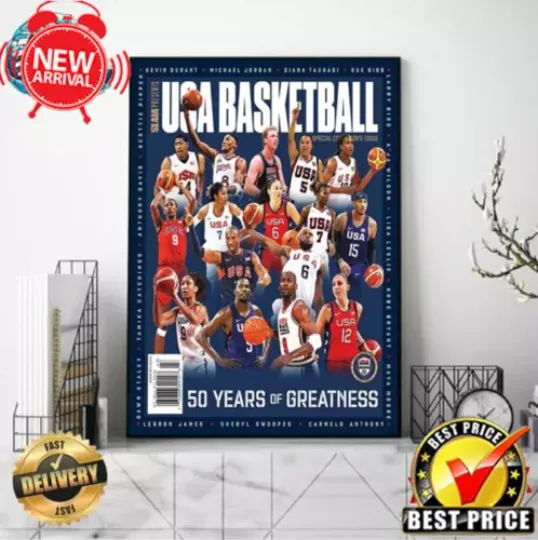 USA Basketball Is Celebrating 50 Years Of Greatness 2024 Paris Olympics Poster
