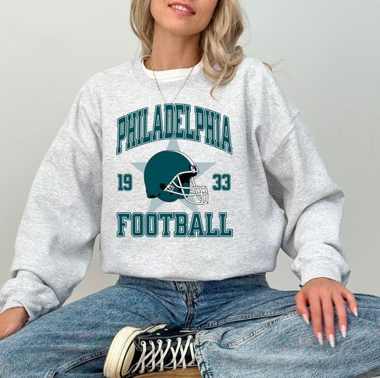 Trendy Philadelphia Football Shirts, Philadelphia Football Fan Clothes, Gifts For Football Fan, Game Day, Unisex Philadelphia Crewneck