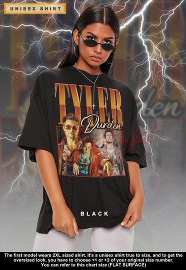 TYLER DURDEN Brad Pitt T-shirt - Tyler Durden Vintage Tees, Tyler Durden 90's Shirt, Tyler Durden Retro Shirt,