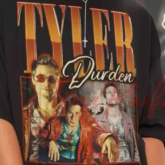 TYLER DURDEN Brad Pitt T-shirt - Tyler Durden Vintage Tees, Tyler Durden 90's Shirt