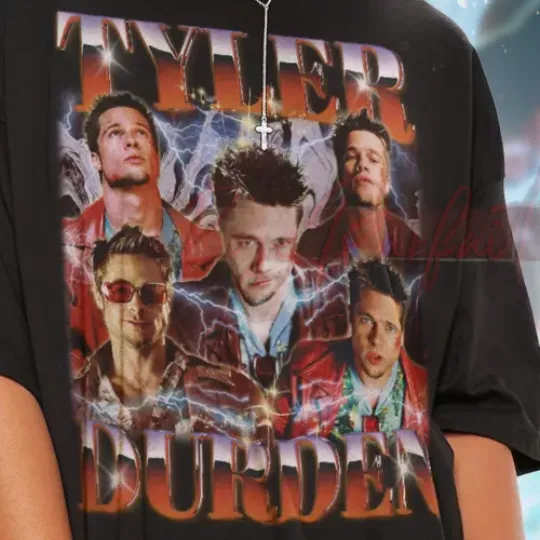 TYLER DURDEN Brad Pitt T-shirt - Tyler Durden Vintage Tees, Tyler Durden 90's Shirt