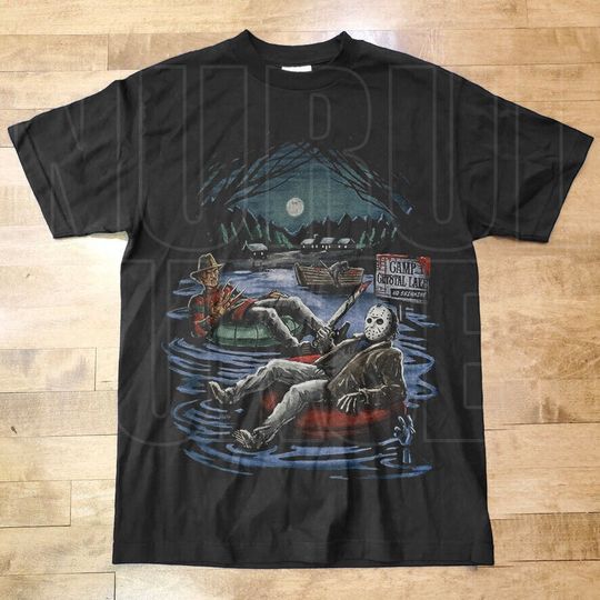 Vintage style Freddy and jason Funny T Shirt, a nightmare, unisex Shirt, Horror movie shirt, helloween shirt FJ70