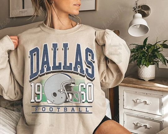 Vintage Style Dallas Football Sweatshirt, Dallas Football Sweatshirt, Retro Dallas Hoodie,  Football Crewneck DD31