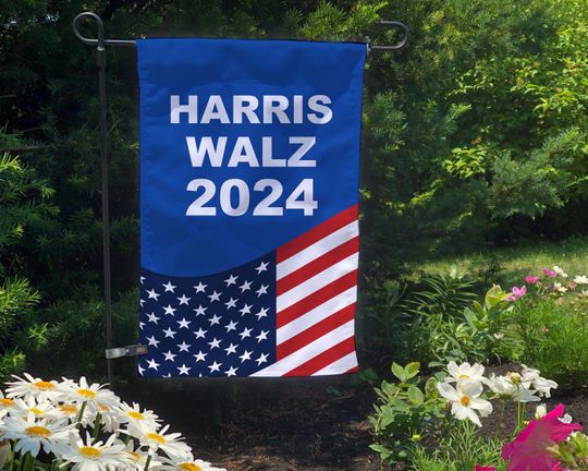 Harris Walz 2024 Garden Flag  Double-Sided  12 x 18 Election Garden Flag