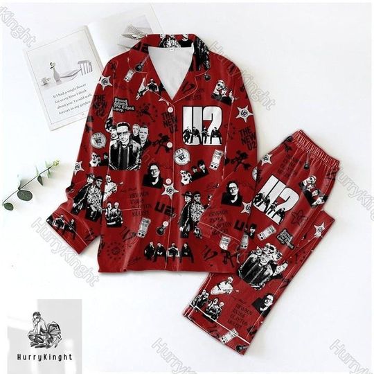 U2 Pajamas Set, U2 Pajamas For Party, U2 Band Pajamas Family, U2 Tour Holiday Pajamas, Pajamas Christmas, U2 Rock Band Shirt, Fan Gifts