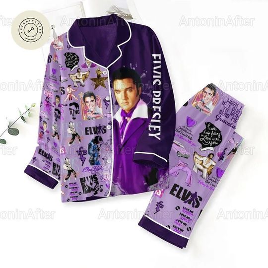 Elvis Pajamas Set, Elvis Womens Pajamas, Elvis Presley Pj Set, Elvis Holiday Pajamas, Elvis Presley Tour Shirt, Gift For Fan
