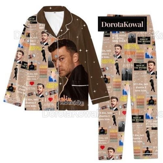 Justin Timberlake The Man Of The Woods Tour Button Pajamas Set, Justin Timberlake Set Of Pajamas, Forget Tomorrow Tour Shirt, Jt Concer