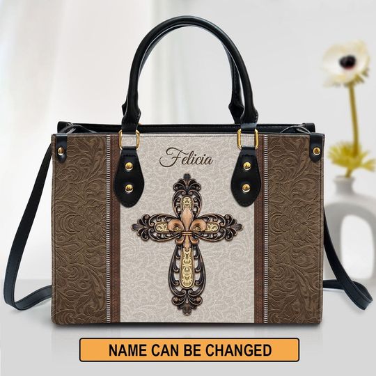 Personalized Cross Leather Bag,Women Jesus Leather Handbag,Crossbody Bag,Personalized Leather bag,Shoulder Handbag,Handmade Bag
