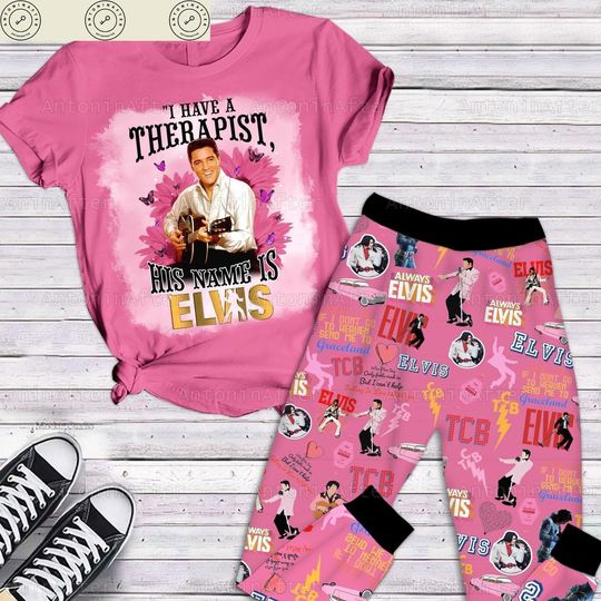 Elvis Presley Tshirt, Elvis Pajamas Set, Elvis Presley Holiday Pajamas, Elvis Set Of Pajamas, Elvis Pajamas Pant, Elvis Presley Pj Set