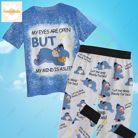 Eeyore Pajamas Set, Cute Eeyore T-Shirt, Winnie The Pooh Pajamas, Disney Donkey Shirt, Set Of Pajamas, Pajamas For Party, Eeyore Pjs
