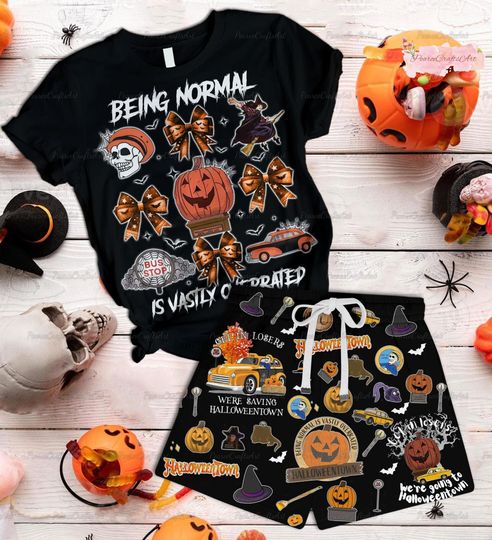 Halloween Pumpkin Pajamas, Halloween Ghost Shirt, Horror Movie Pajamas, Horror Character Pajamas, Trick Or Treat Shirt