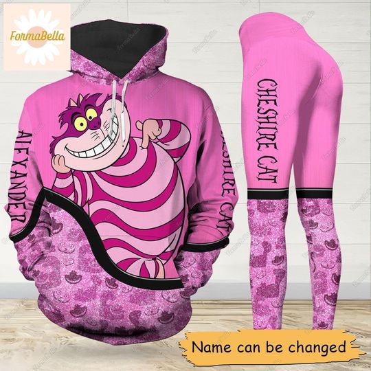 Halloween Cheshire Cat Hoodie, Personalized Name Shirt, Disney Cat Leggings, Alice Wonderland Hoodie, Leggings For Girls, Disney Girl Gifts