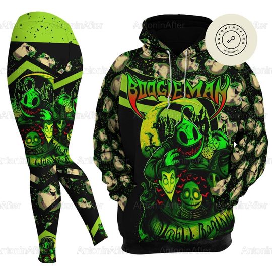 Oogie Boogie Hoodie, Boogieman Hoodie Legging Set, Nightmare Before Christmas Hoodie, Oogie Boogie Workout Legging, Gift For Fan