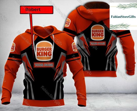 Halloween Burger King Hoodie, Burger King 3D All Over Print Shirt, Personalized Hoodie Unisex, Burger Lover Sweatshirt, Men Zip Hoodie