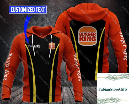 Halloween Burger King Hoodie, Burger Sweatshirt, Personalized Hoodie For Men, Burger Shirt, Burger King Zip Hoodie, Fast Food Shirt