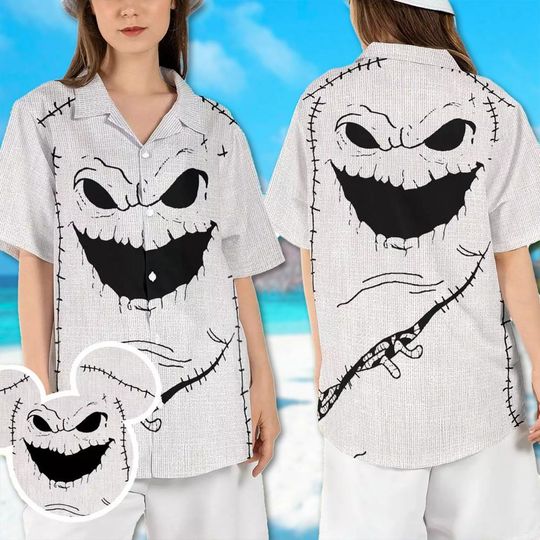 Oogie Boogie Halloween Hawaii Shirt, Nightmare Before Christmas Hawaiian Shirt, Oogie Boogie Costume Shirt, Horror Character Tee