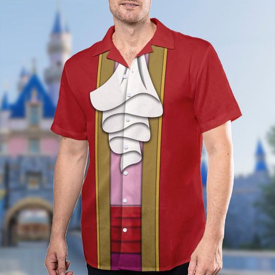 Captain Hook Hawaii Shirt, Captain Hook Button Up Shirt, Peter Pan Hawaiian Shirt, Captain Shirt Gift, Captain Hook 3D All Over Print Shirt