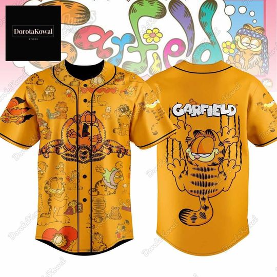 Garfield Baseball Jersey, Garfield Halloween Jersey, I Hate Mondays Garfield Tv Show Shirt, Garfield Cartoon Baseball Shirt
