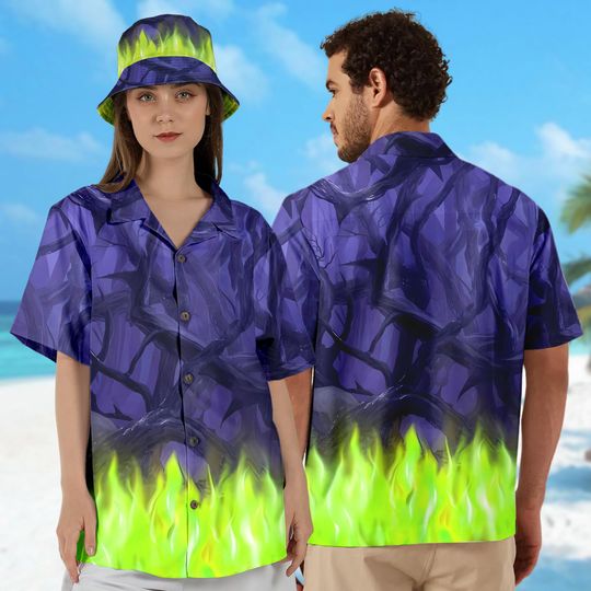 Sleeping Beauty Hawaii Shirt, Sleeping Princess Button Up Shirt, Magic World Hawaiian Shirt, Halloween Shirt, Villain All Over Print Shirt