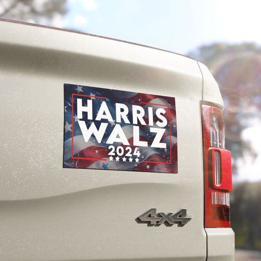 Harris Walz 2024, Harris Flag Magnet, Vinyl Weatherproof Magnet, Kamala Bumper
