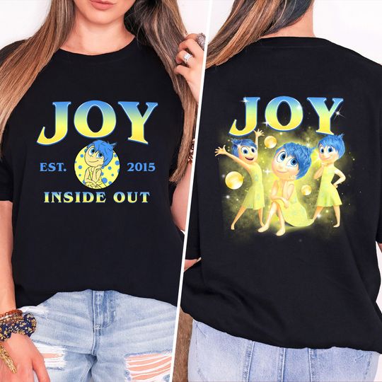 Joy Inside Out 2 Character Shirt, Inside Out Double Side Full Character Shirt, Inside Out Emotion Family Halloween Party Gift