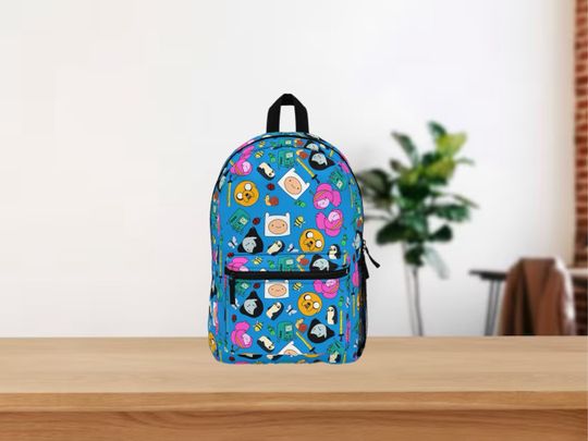 Adventure Time Backpack | Jake The Dog Finn The Dog BMO Marceline Princess Bubblegum Accessory Gift For Her For Him Pattern