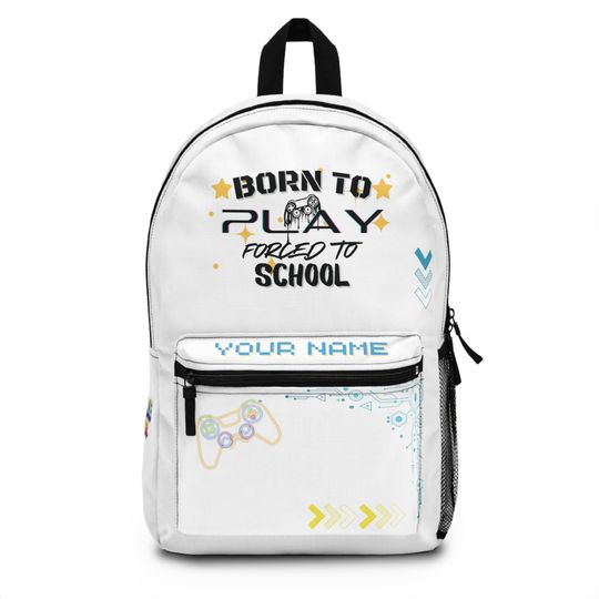 Personalized Gamer Backpack Your Name Your Game, for School, Adventure, Versatile Compartments, Lightweight Waterproof, Perfect as a Gift