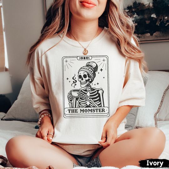 The Momster Skeleton Tarot Card Shirt, Comfort Colors Mother's Day Shirt, Funny Gothic Shirt, Mom Skeleton Shirt, Gift Idea For Mom